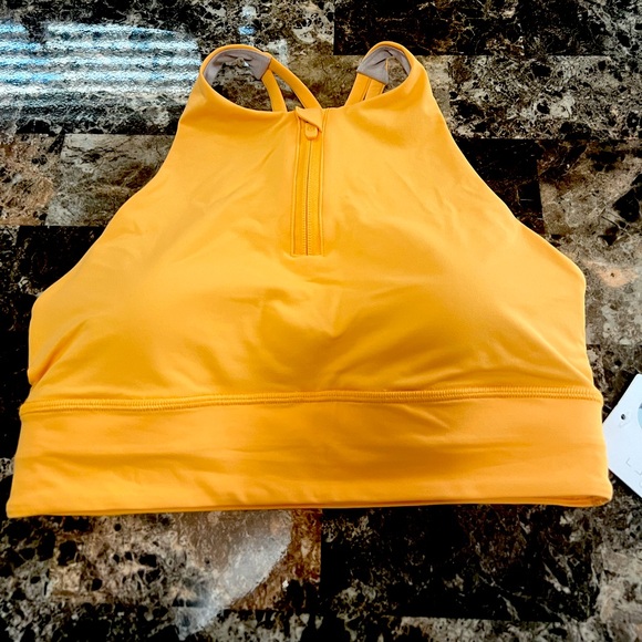 LULULEMON ENERGY HIGH NECK BRA ZIP ORANGE COLOR NWT - Picture 2 of 10